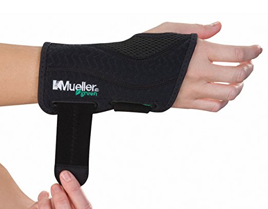 Mueller Fitted Wrist Brace Green Line Number 86271 - Right Fitted Wrist Brace - SM/MD 5-8&quot;